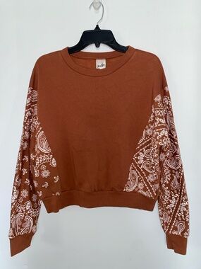 Belle Du Jour Rust Brown Crewneck Top